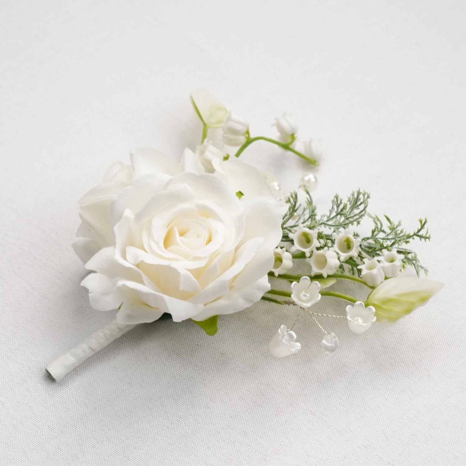 Uflower Lily of the Valley Pocket Boutonniere Groom Groomsmen Guest Boutonniere for Wedding, Homecoming, Anniversary, Graduation image 5