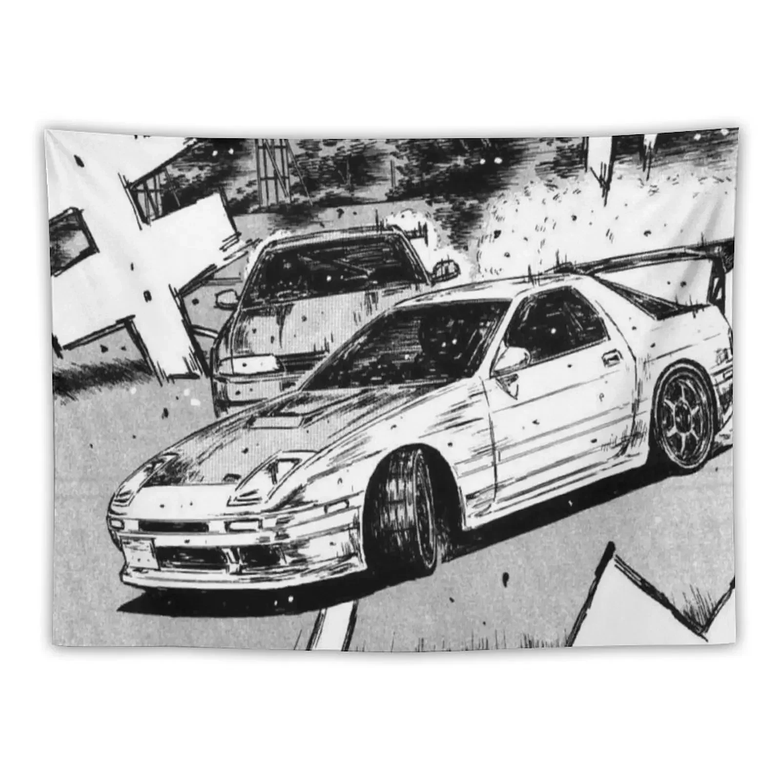 Initial D (Collection 2) Tapestry Room Decorations Wall Hanging Decor Japanese Room Decor Decoration Aesthetic Tapestry