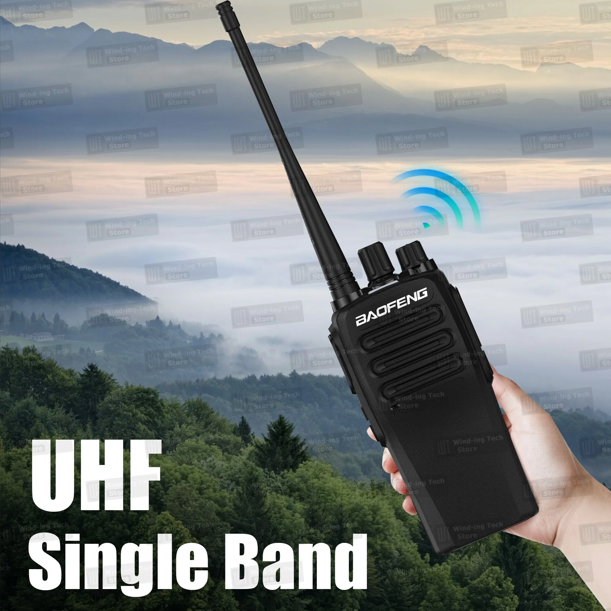 1/2PCS BaoFeng BF1909 Walkie Talkie 12W Tipo-C Jack Trasmettitore Radio UHF ad alta capacità a lungo raggio per il campeggio Adatto per la squadra