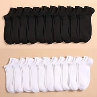 10/12/20/40 Pairs Men Boat Socks Business Sport Sweat Absorption Mature Summer Autumn Solid Color Soft Non Pilling Ankle Socks