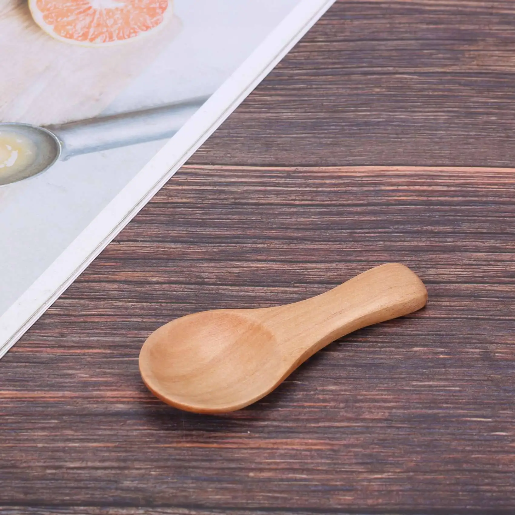A74E-Short Handle 30 Packets Of Small Wooden Spoon, Perfect For Small Jars Of Jam, Spices, Condiments, Seasonings