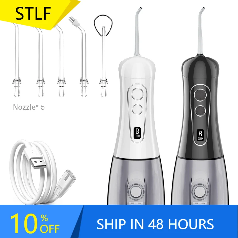 

STLF 8 Modes 400ml Rechargeable Teeth Cleaner Cordless Waterflosser Irrigator With Led Digital Screen