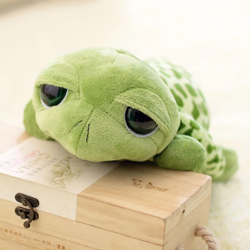 20cm Cute Anime Sea Turtle Toy Big Eyes Green Soft Plush Doll Children\'s Christmas Pillow Stuffed Kawaii Gift Birthday New Year