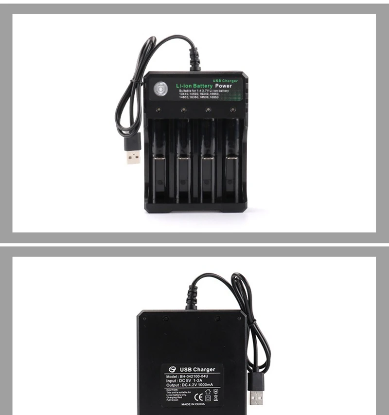 2/4-Slot-Ladegerät für 18650 Lithium-Akkus, Dual DC 4,2 V 1000mA für 18500 wiederaufladbare Akkus – Detail 5