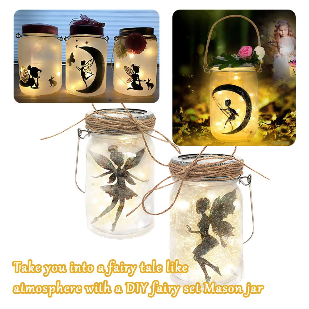 Solar Mason Jar Fairy Light – مجموعة أدوات يدوية LED للأطفال |   ديكور إبداعي للعطلات وهدية للحفلات للهالوين وعيد الميلاد