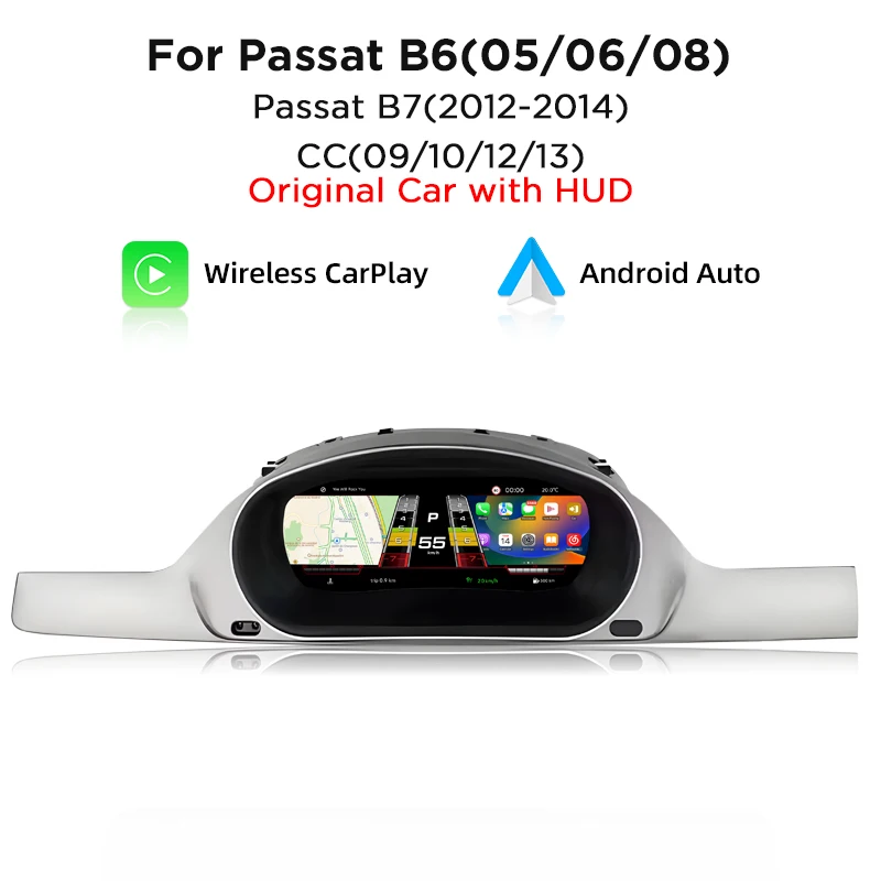 AWESAFE 12.3/10.25 1920*720 LCD Digitaal Cluster Dashboard voor VW Golf 7 Scirocco Golf 6 Golf 5 Sharan T6 MK7 Passat B8 B6 B7 CC Tiguan L Instrumentenpaneel Snelheidsmeter Virtuele Cockpit Met
