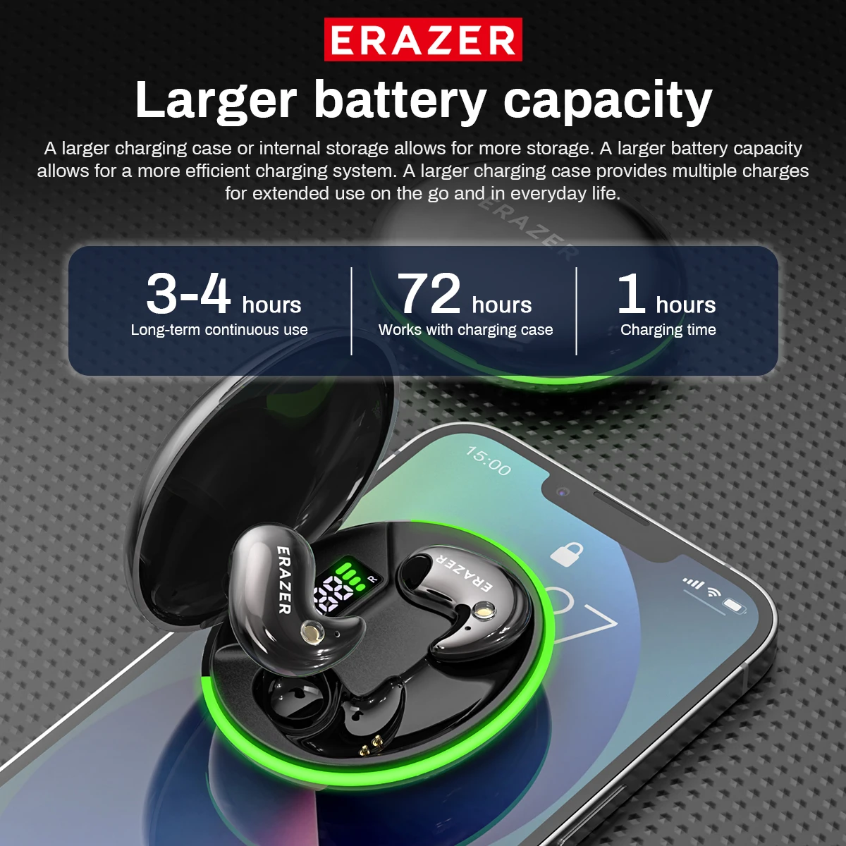 

30Hrs Playback Wireless Bluetooth Earphones AI Translation Noise Reduction Low Latency For Music Sports GamingOffice