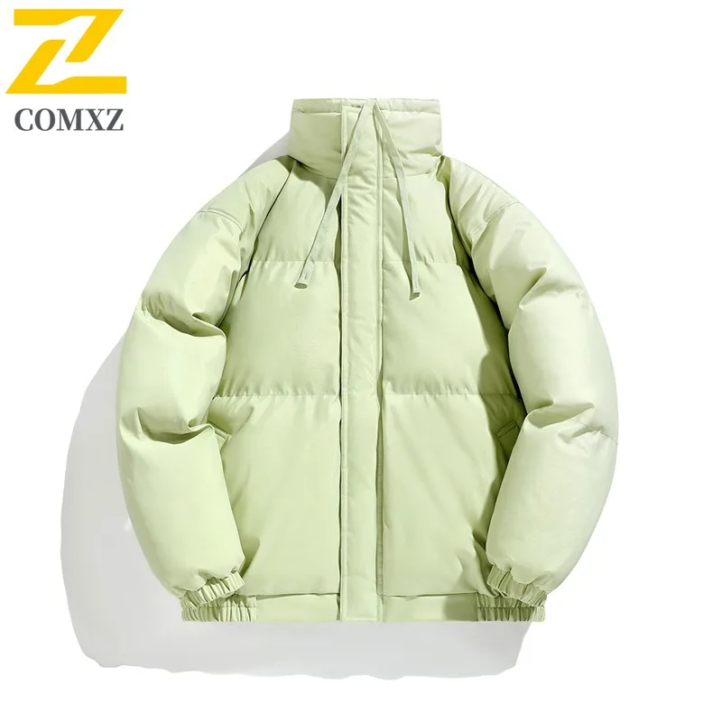 

COMXZ Outdoor Cycling Mens Padded Jacket Casual Stand Collar Thickened Warm Parka Casual Camping Cold Resistant Winter Coats