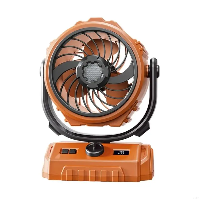 J6PE USB Portable Rechargeable 3 Speed Lantern Camping Fan With LED Lights For Tent 4000mAh Battery Operated Powered