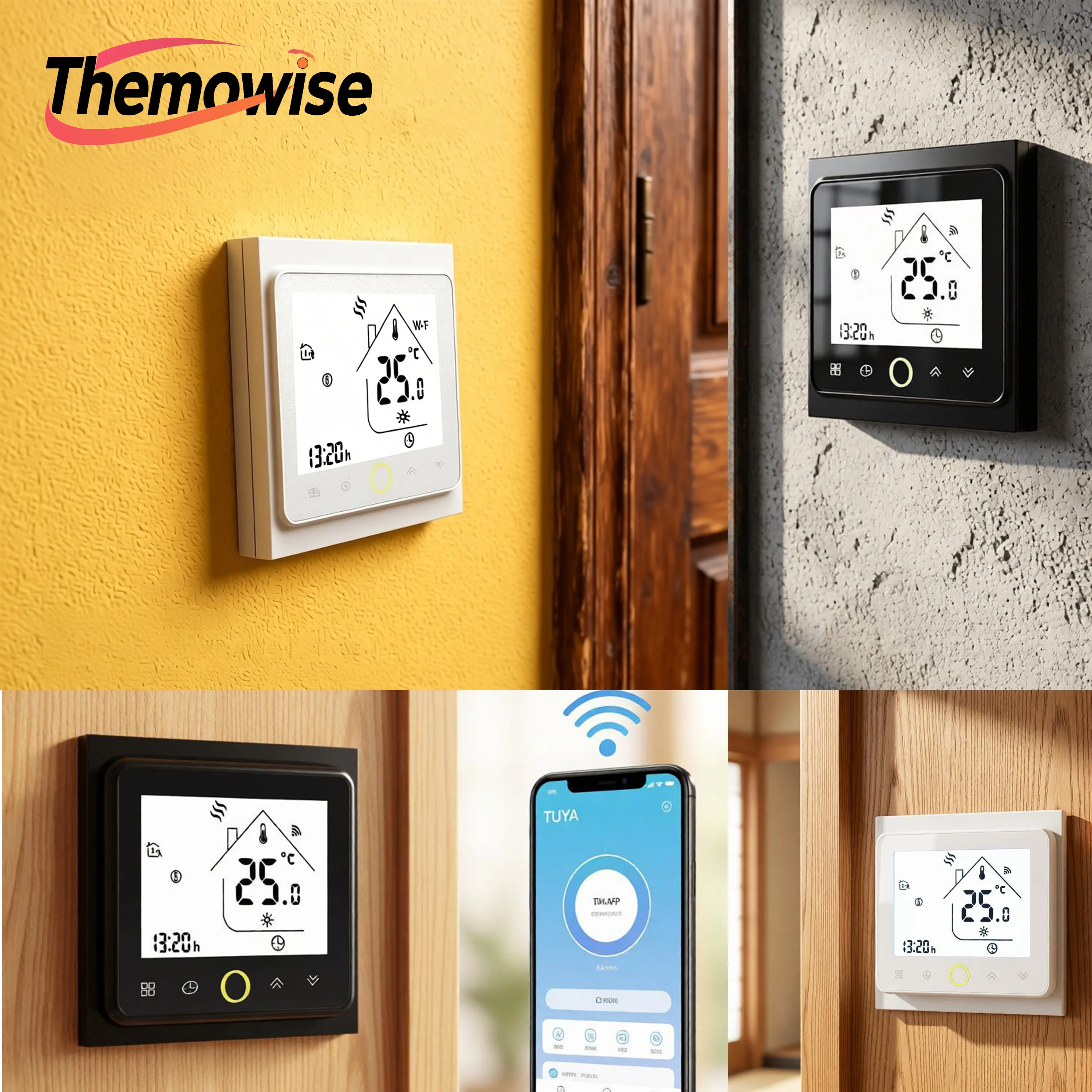 Tuya Smart Floor Heating Thermostat 24V/220VAC WiFi Zigbee RS485 for Capillary Manifold Valve Electric Heat Membrane Gas Boiler