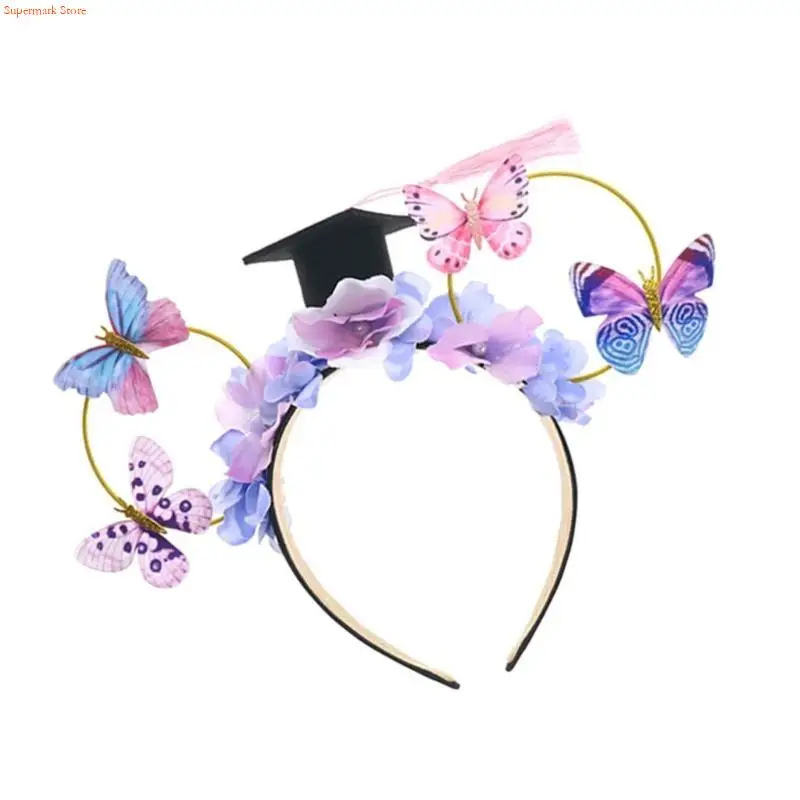 

Q5WE Adjustable Graduation Flower Crowns For Kids Comfortable Perfect For Preschool Activities And Photoshoots