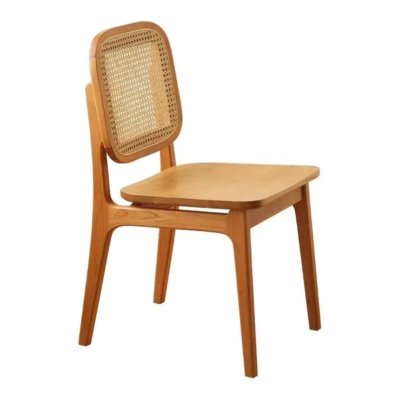 Nordic-style Japanese minimalist solid wood backrest chairs for home and dining use