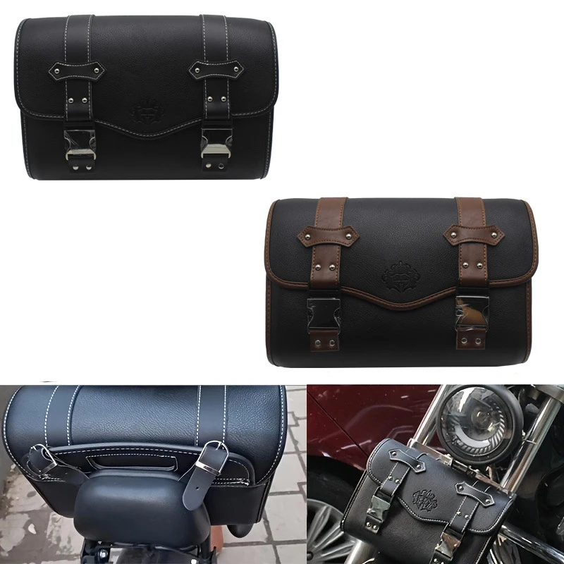 Motorcycle retro saddle bag【Large Capacity】Hanging side bag tool bag Harley cruiser side luggage bag