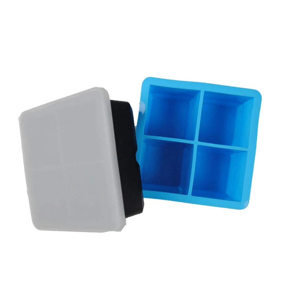 

2Pcs Silicone Ice Cube Tray with Lid 4-Grid Food-Grade Flexible Mold Sky Blue for Ice Making Oven Microwave Refrigerator