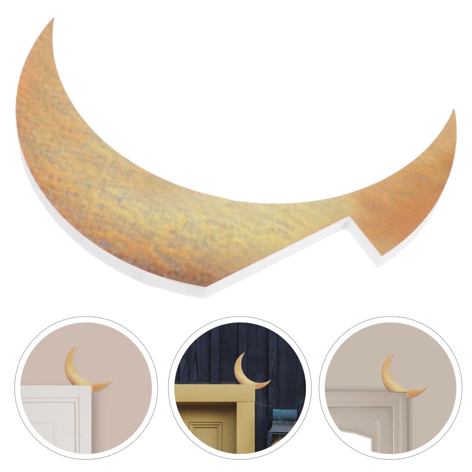 

PVC Moon Door Frame Decoration Golden Moon Corner Boho Style Home Accessories Wall Art for Bedroom Living Room Dorm Room Decor