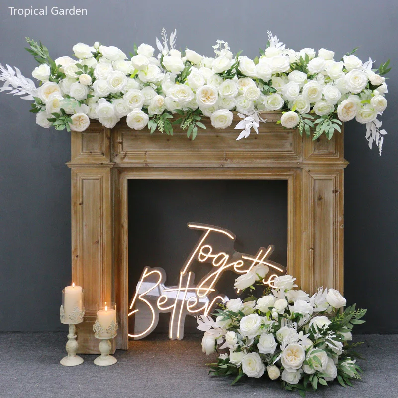 Artificial Flower Row Floor Flowers Wedding Backdrop Decor Floral Arch Arrangement Hang Flower Row Party Event Props Table Decor