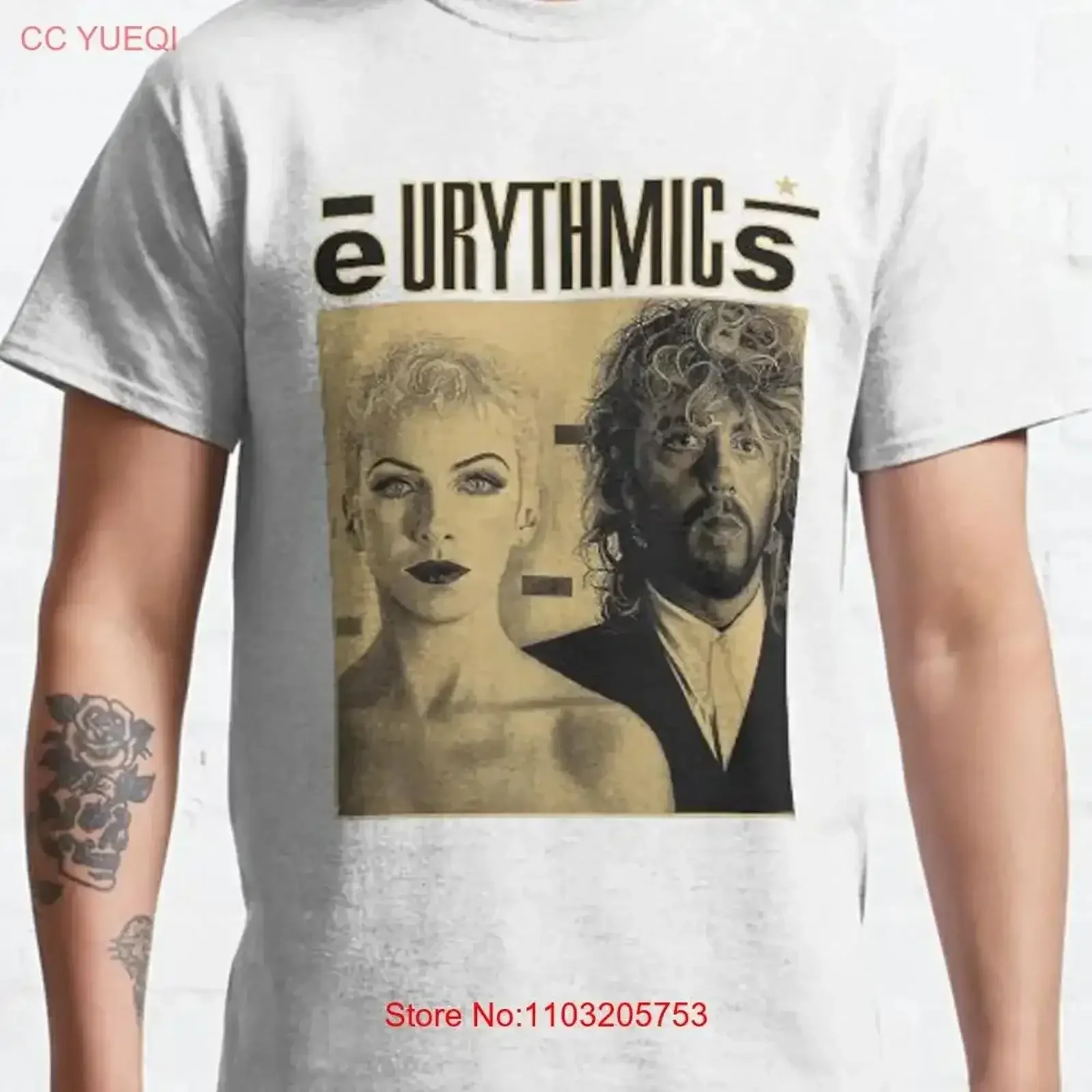 

vtg Eurythmics band white T shirt tee All sizes S to 45XL 1U201 vintage Washed Comfortable Top For Everyday Wear vintage