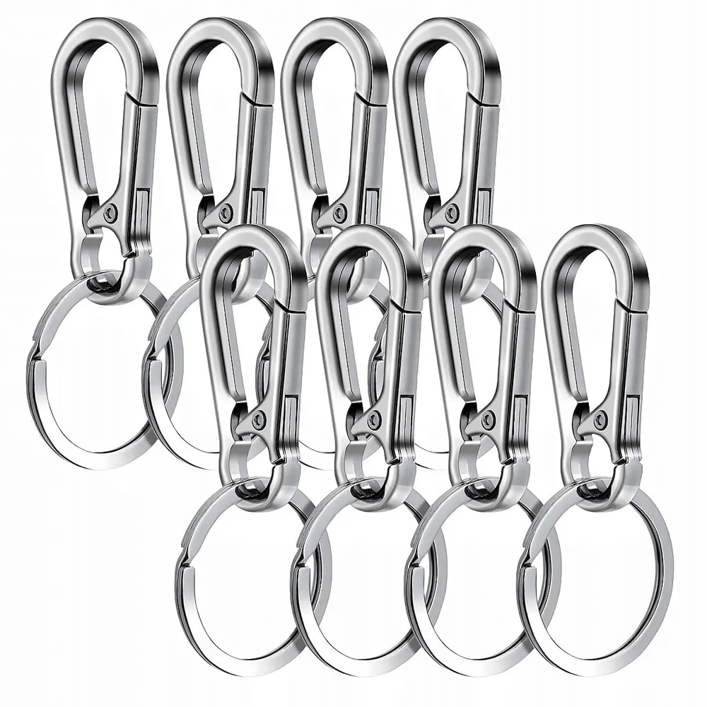 8-teiliges Karabiner-Schlüsselanhänger-Set aus Metall – Schlüsselring, Schlüsselhalter, Haken-Organizer für Autoschlüssel