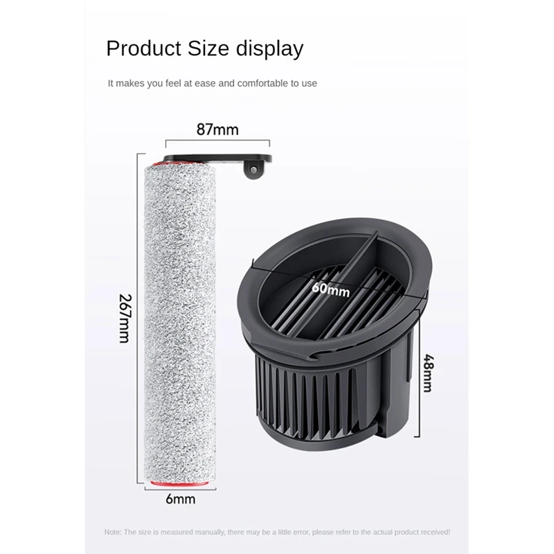 Para dreame h30 ultra/dream h20 ultra purificador de chão peças de reposição a vácuo rolo escova filtro hepa