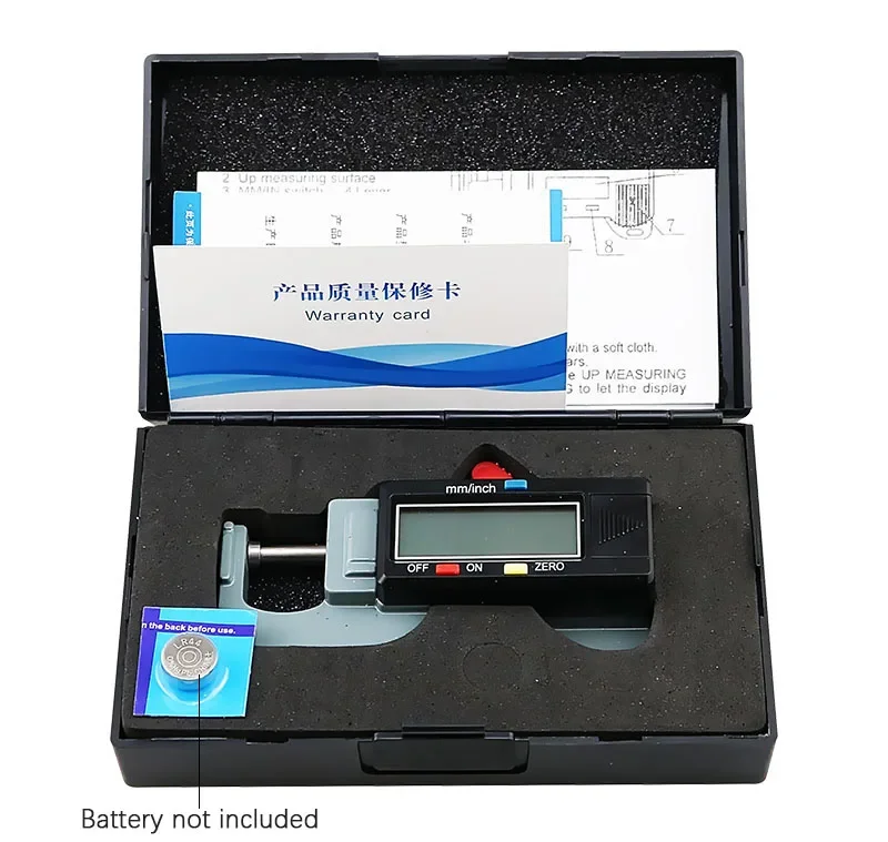 Precise Digital Thickness Gauge Meter Tester Micrometer Lateral Thickness Gauge For Leather Steel Plate Cloth 0-12.7 Mm/0.01mm