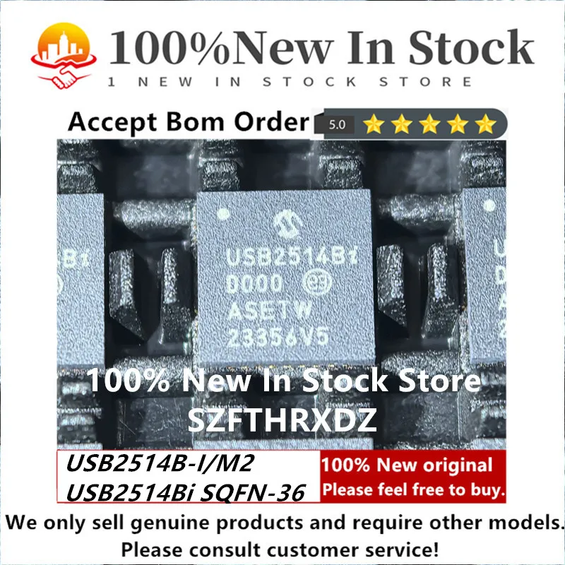 SZFTHRXDZ 100% NEW ORIGINAL USB2514B-I/M2 SQFN-36 USB2514Bi SQFN-36-EP(6x6) USB Hub 2.0