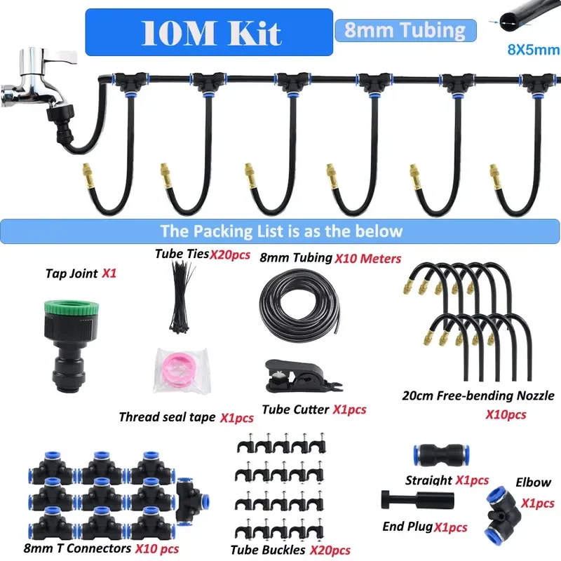 i DaringFish New Brass Fine Misting Nozzle Kit-Pressure-Powered 3L Pump Sprayer for Gardens & Greenhouses