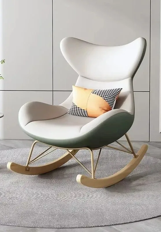 Factory Direct 2026 Luxury Home New Thousand Bird Grid Leisure Single Rocking Chair Balcony Living Room Lounge Chair Lazy Sofa