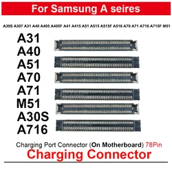 5 шт./лот, 78-контактный разъем для зарядки, материнская плата для Samsung A30S A31 A40 A405 M51 A41 A415 A51 A515 A5715F A516 A70 A71 A716