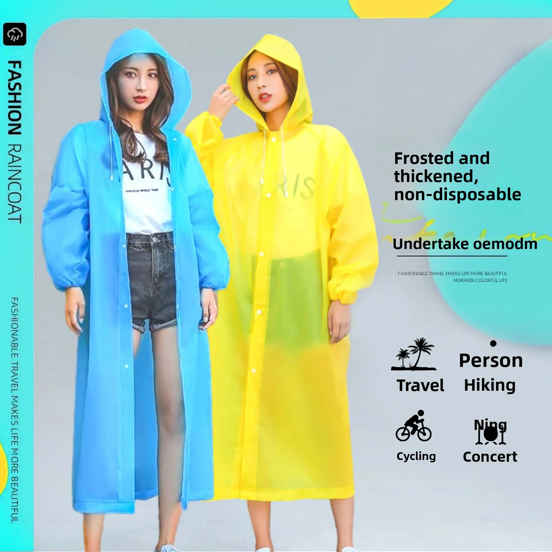 

EVA Adult Thickened Outdoor Travel Portable Full Body Rainstorm Protection One-piece Raincoat for Motorcycle Riders