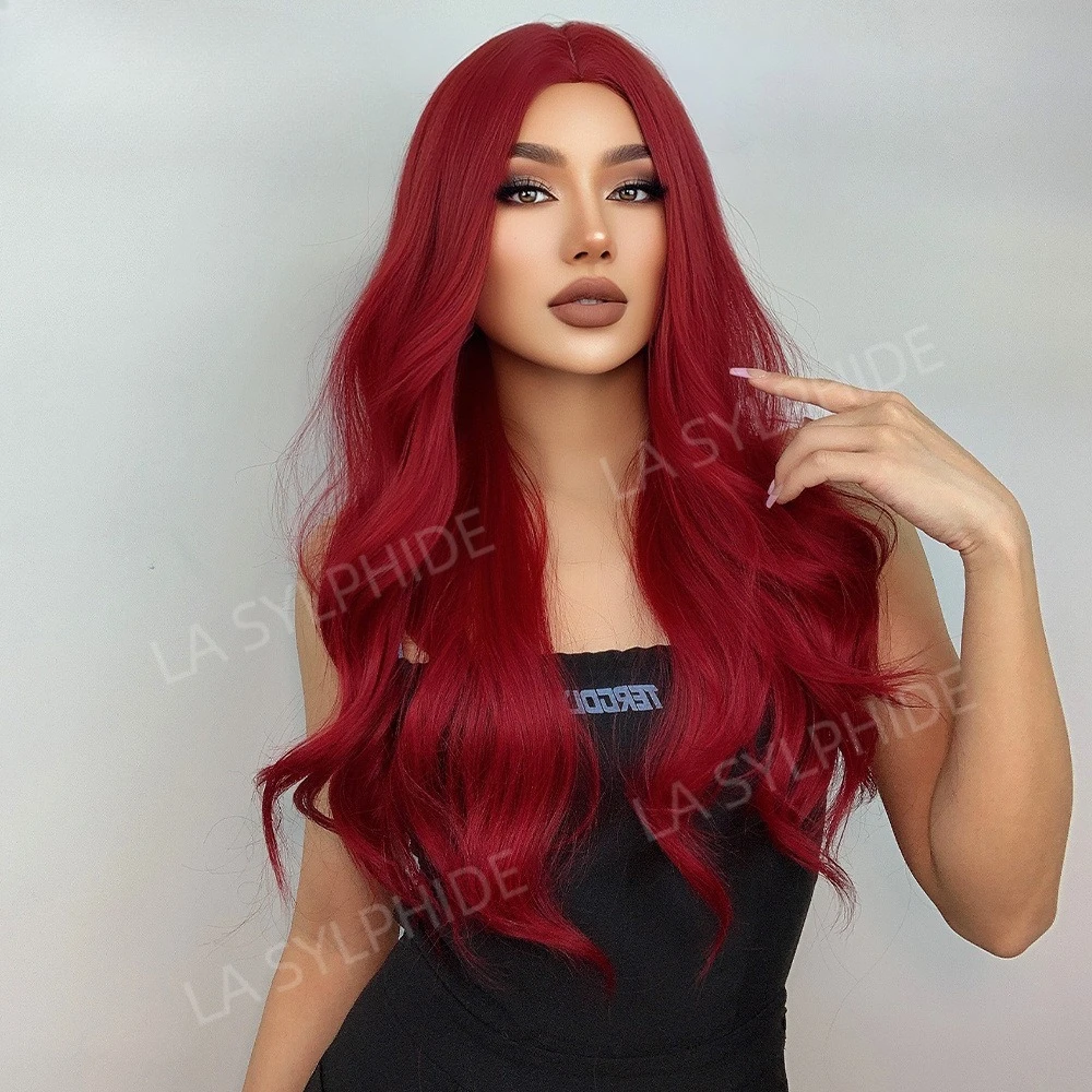 

Aquaman Red Medium Long Curly Hair Mechanism Chemical Fiber Hair European and American Wig Female Cosplay