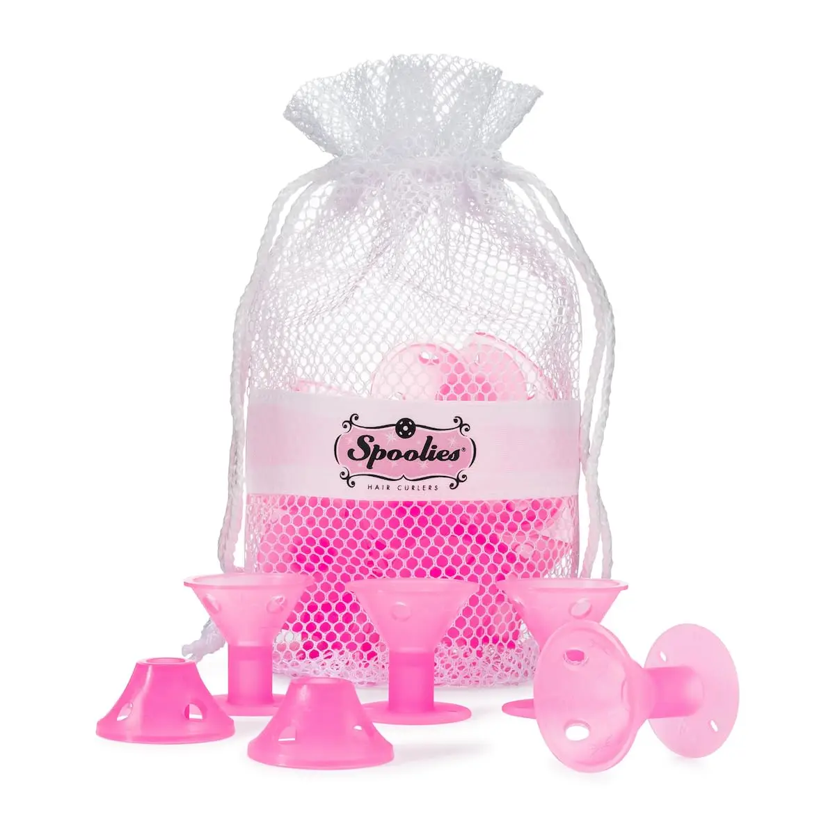 

Heatless Silicone Hair Curlers for Natural Hair, Wigs & Extensions, USA Made, Patented Pink