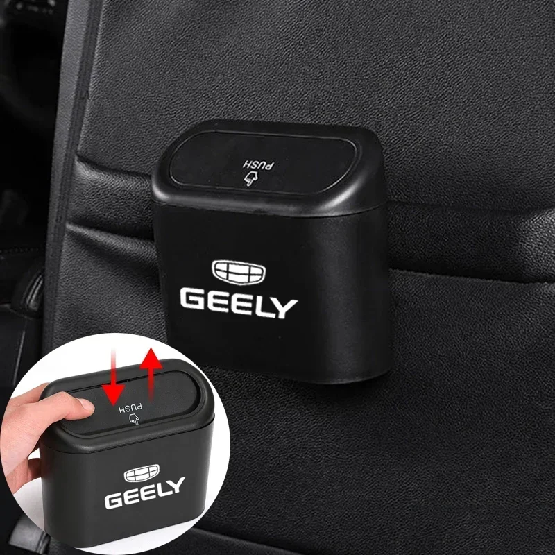 ABS Car Hanging Trash Bin Garbage Bag Storage Box for Geely CK Atlas FY11 Boyue Binyue GX2 Binray GX3 Emgrand EC7 EC8 Coolray