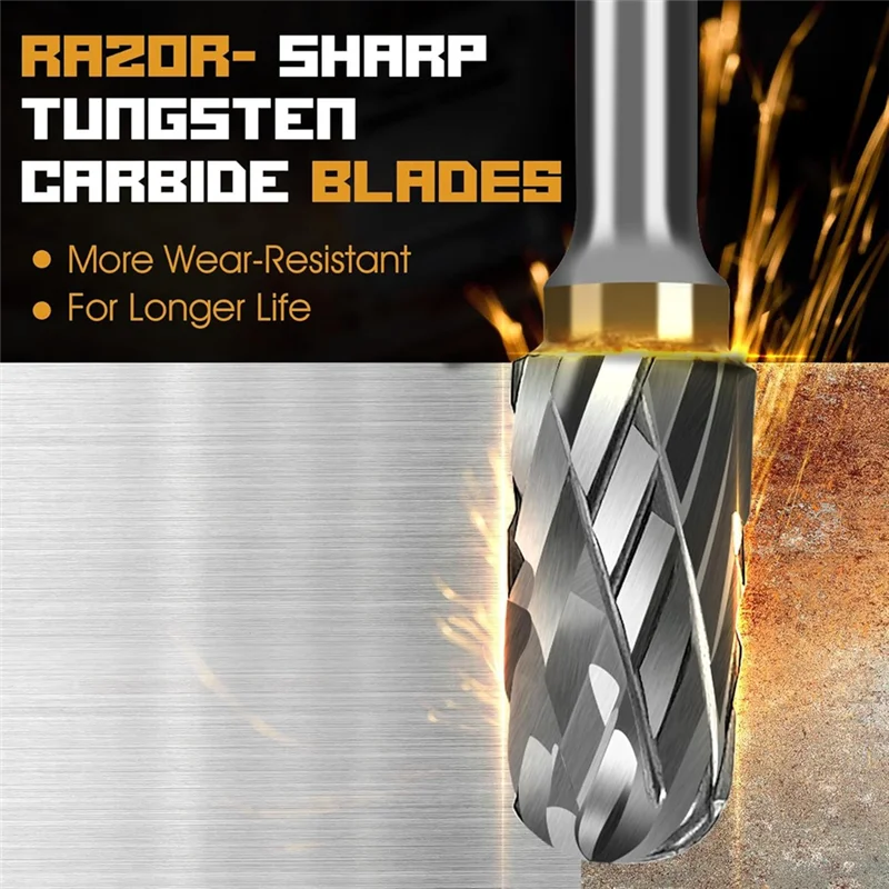 A43F-20 Pz 1/8 Pollici Shankcarbide Burr Set Compatibile Con Dremelbits Strumento Per Pietra Intaglio Del Legno Taglio Incisione Lucidatura