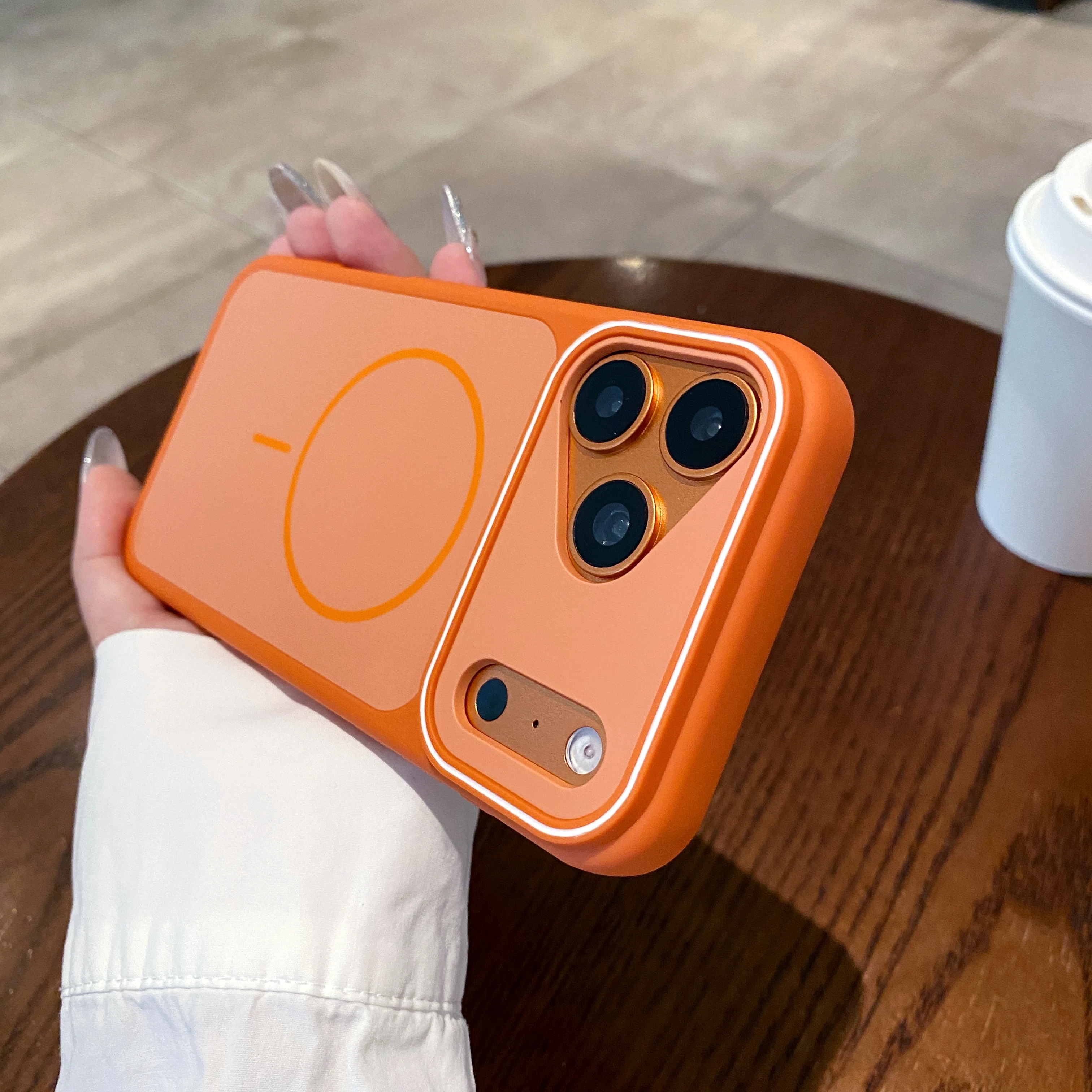 Suitable for iPhone 17 Pro 17 Pro Max and iPhone 16 Pro Max magnetic phone cases, iPhone 16 Pro orange protective case, iPhone15