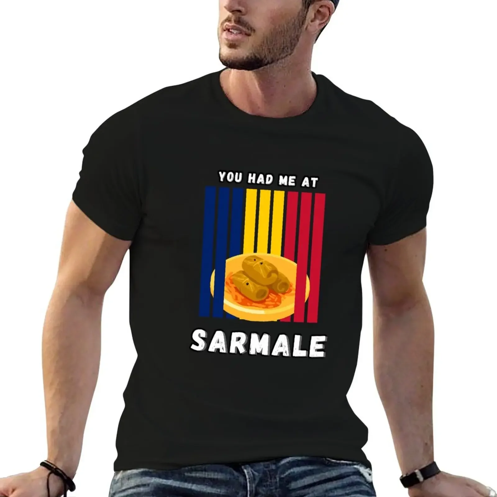 

You had me at Sarmale Yummy! Romania T-Shirt basketball graphic tees aesthetic clothes men workout shirt