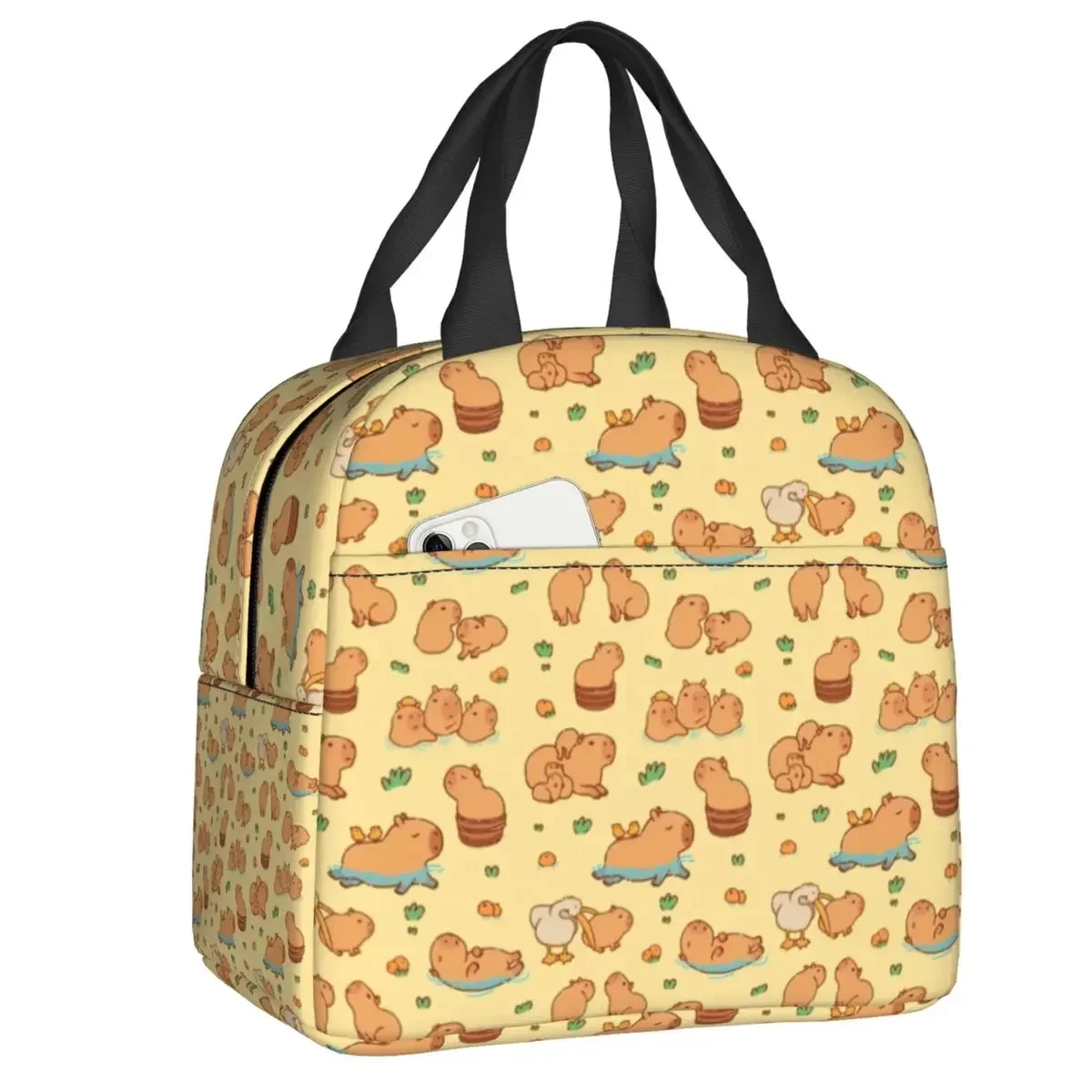 Custom Capybara Thermal Insulated Lunch Bag Women Resuable Lunch Container for School Office Outdoor Storage Food Box