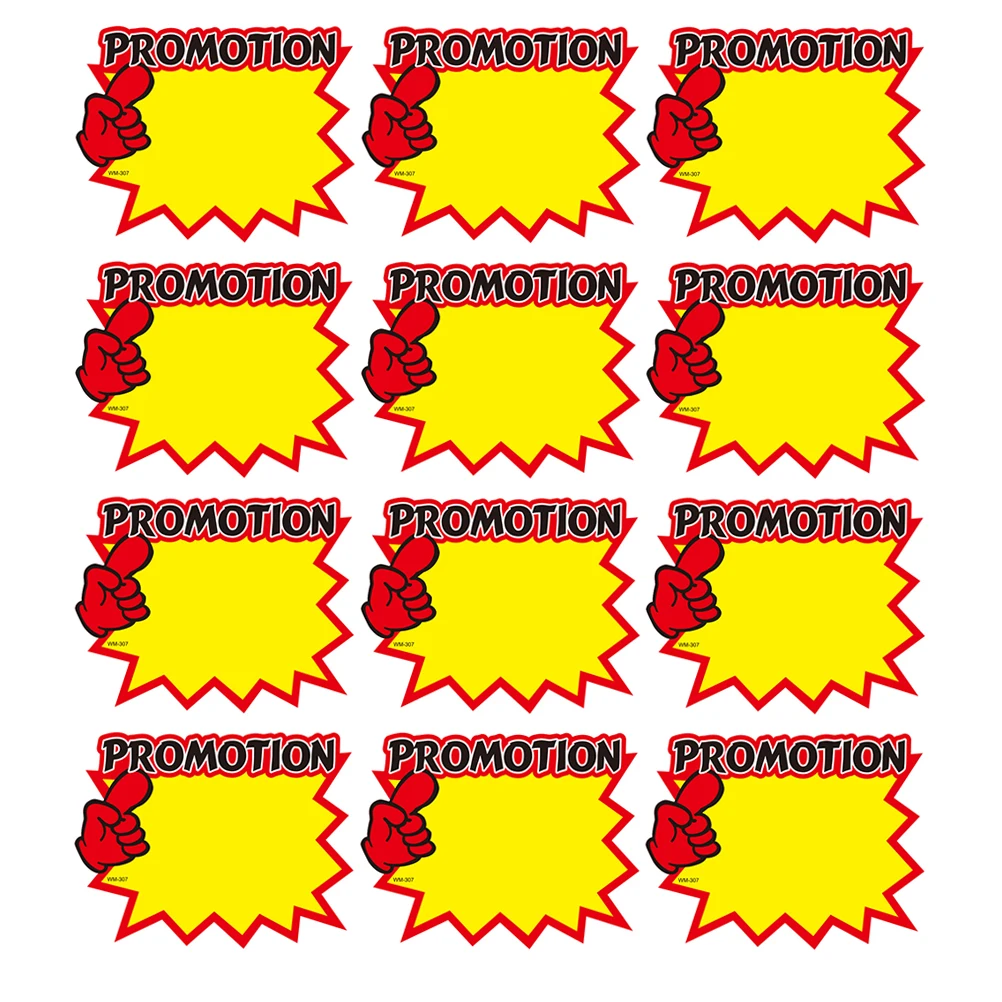 

50pcs Price Tags Blank White Labels for Store Retail Product Signs Promotional Advertising Stickers Durability