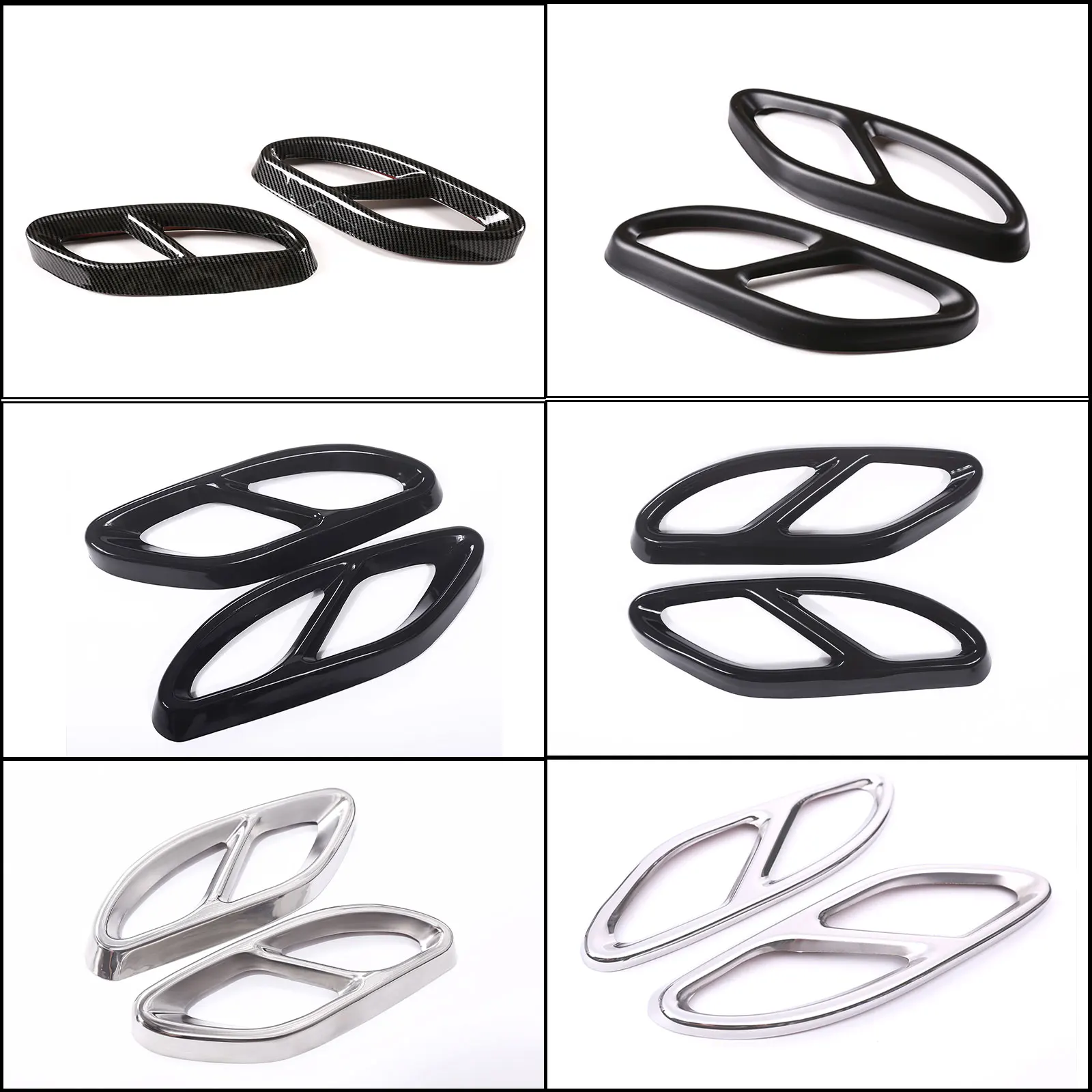 For Mercedes Benz A B C E Class GLC X253 W205 W213 W176 W177 W246 W247 Car Tail Muffler Exhaust Pipe Output Cover Accessories
