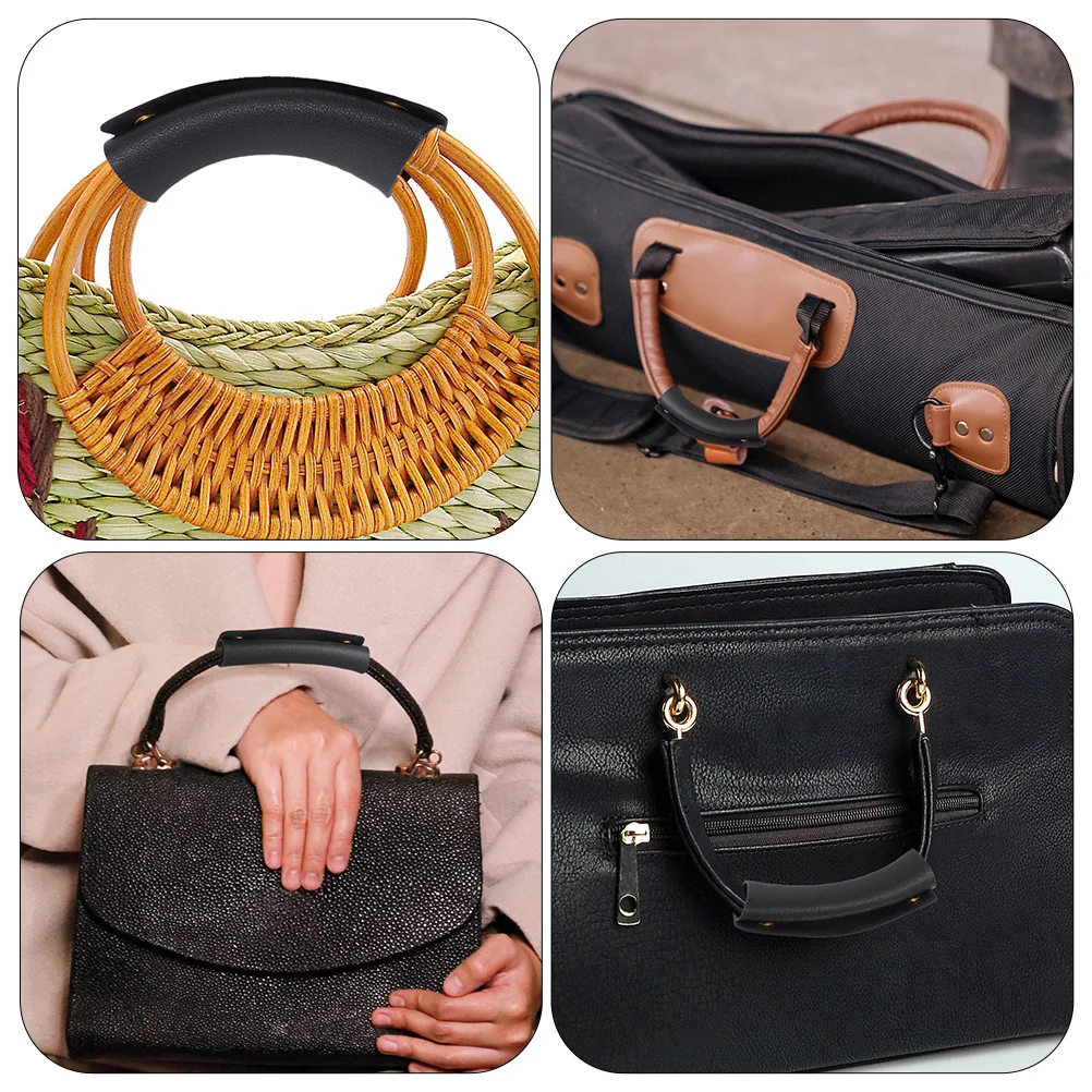 

2Pcs Luggage Handle Sleeve PU Bag Handle Protector Comfortable Grip Cover Hand Shoulder Relief Handbag Grip Cover