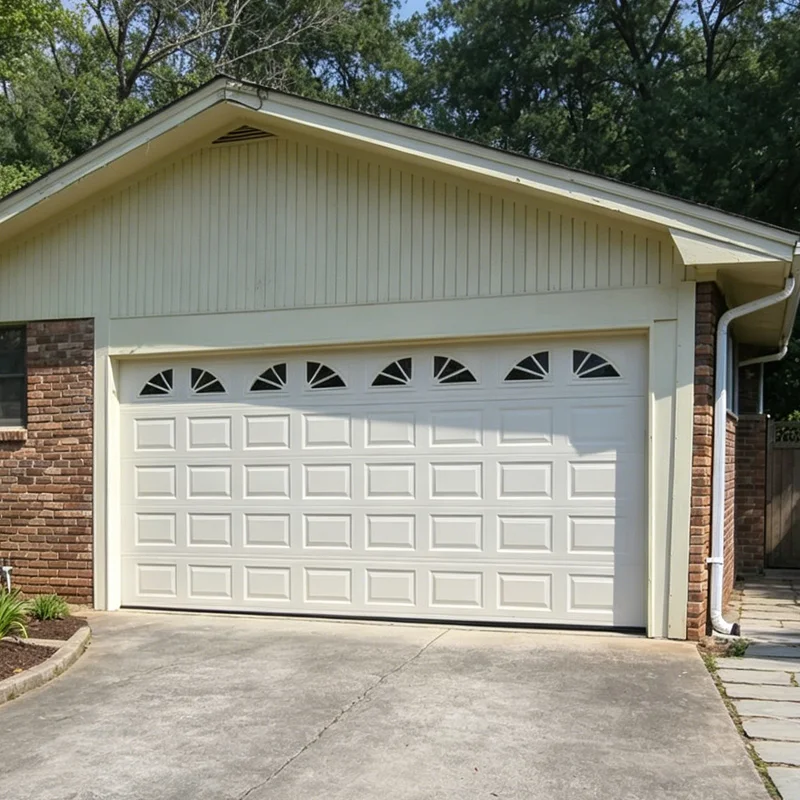 8x7 Garage Doors Galvanized Steel Big square with Vertical Line Style Garage Door Panel Overhead Garage Door