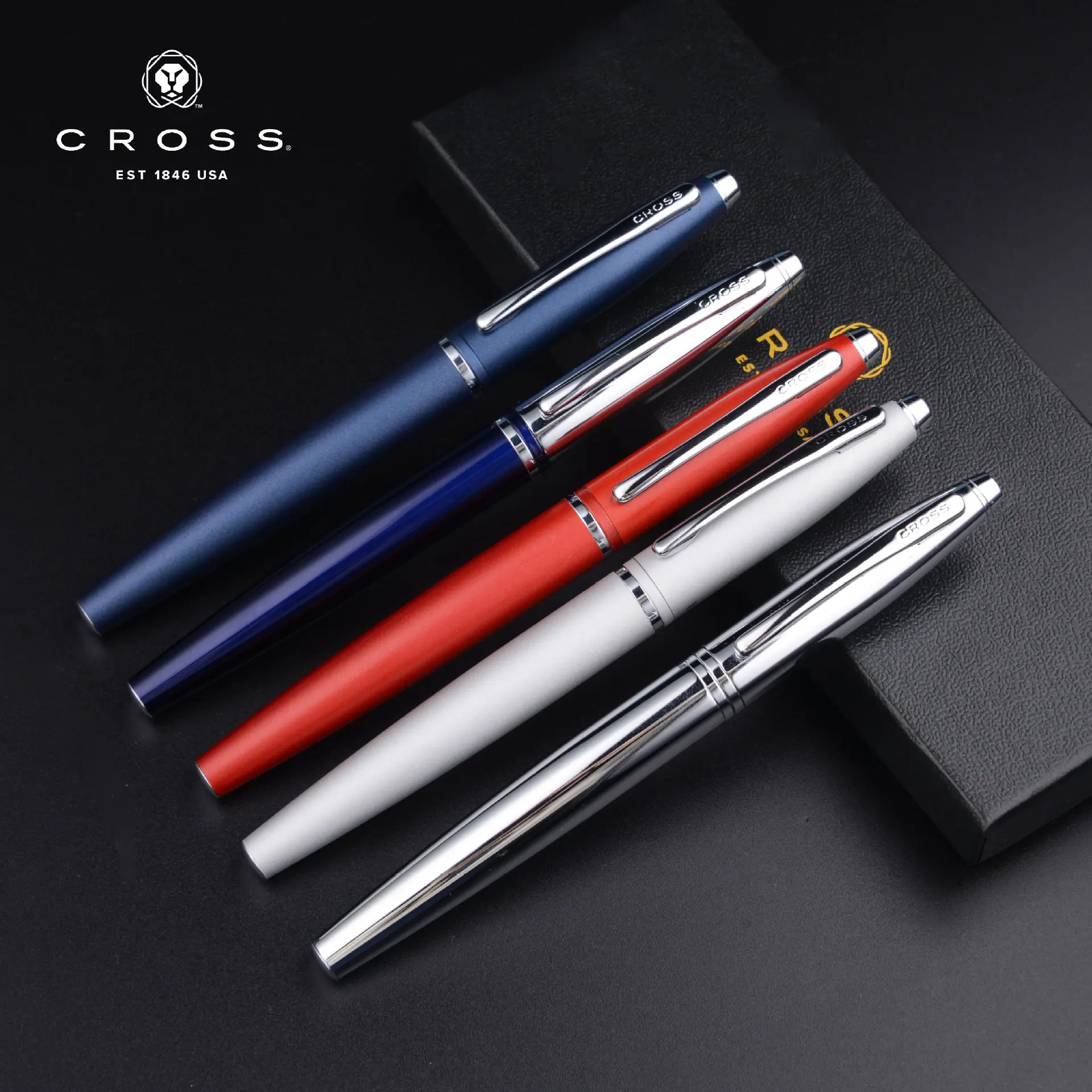 

US Cross CALAIS Smooth Metal Ballpoint Pen Business Signature Pen 0.5mm Writing For Students Stationery Gift With Box Original