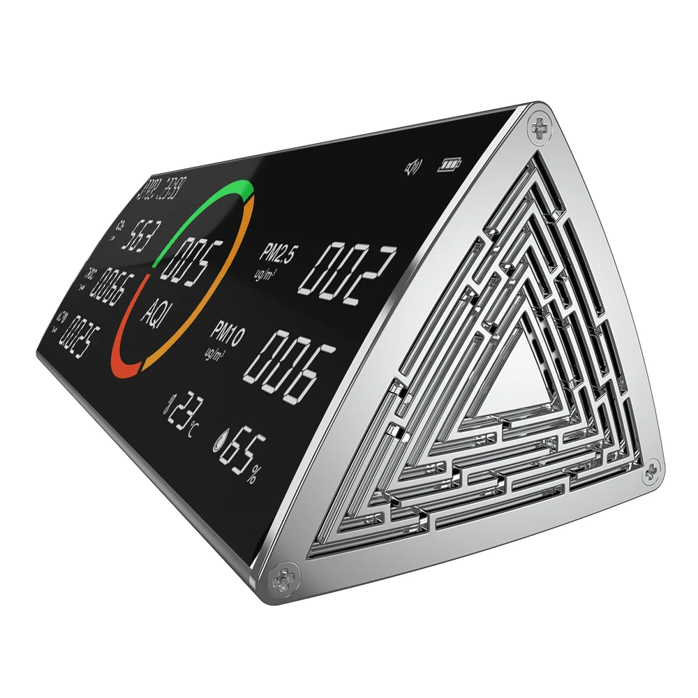 Dienmern NEW Multi-function Air Quality Monitor 10 in One CO2/PM2.5/PM10/AQI/TVOC/HCHO LCD Display