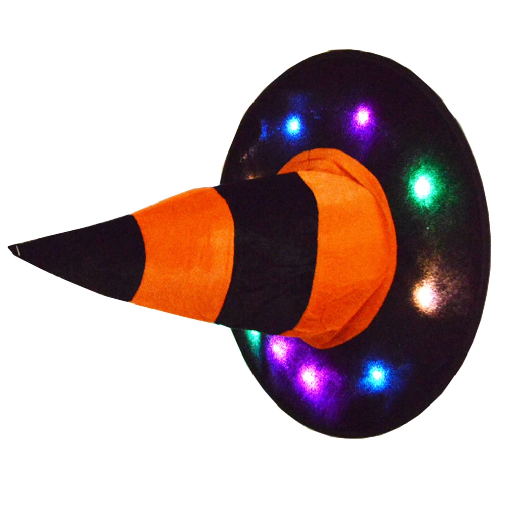 

1pc Glowing Witch Hat Halloween Luminous Hat For Cosplay Party Masquerade Adult Costume Headdress Light Weight Comfortable