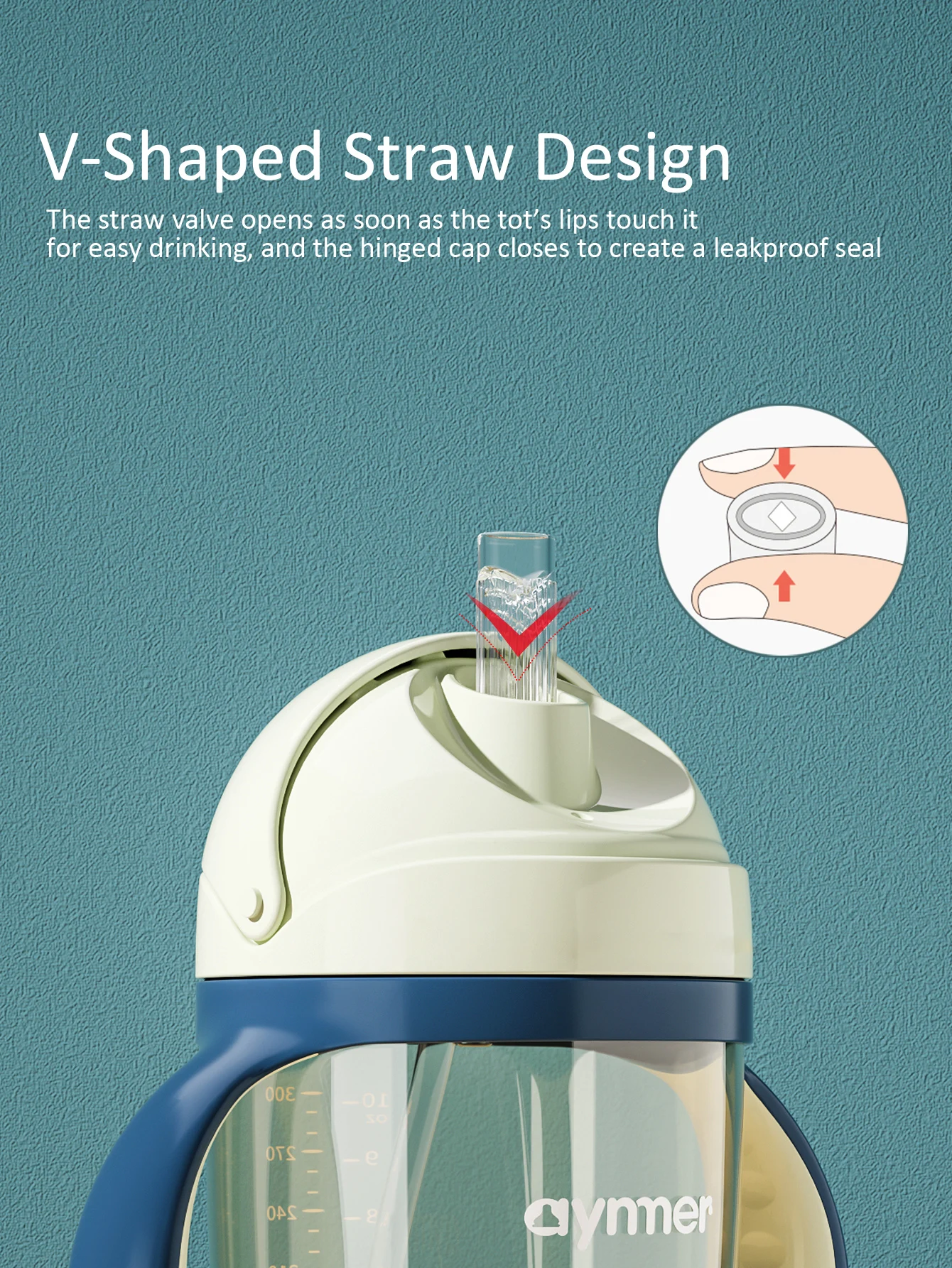 كوب سيبي للأطفال بمقابض، زجاجة مياه مضادة للتسرب ومضادة للاختناق، مقاومة للسقوط، محمولة للأطفال/الأطفال الصغار، خالية من مادة BPA #2