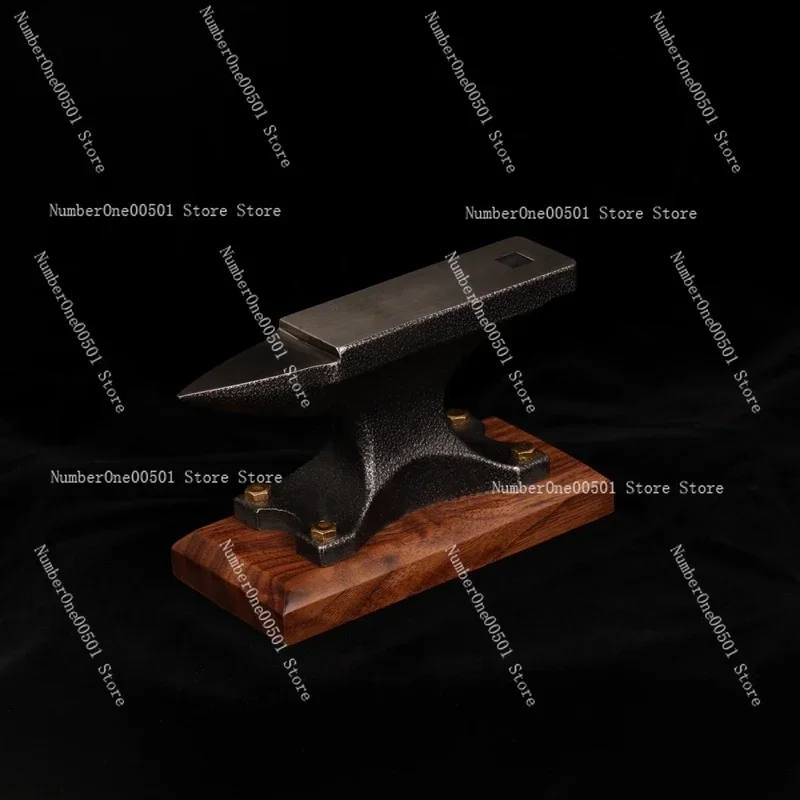 Horn Anvil Alloy Steel Forming Countertop Tool Metal Percussion Pad with Walnut Base for Gold and Silver Jewelry Making DIY