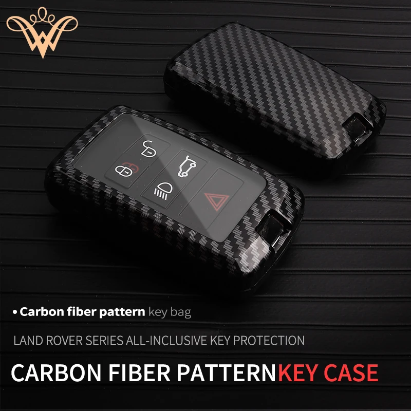 

Fashion New Carbon Fiber Car Remote Key Case Bag For Land Rover Range Rover Sport Discovery Defender Velar Evoque 2023 2022 Acce