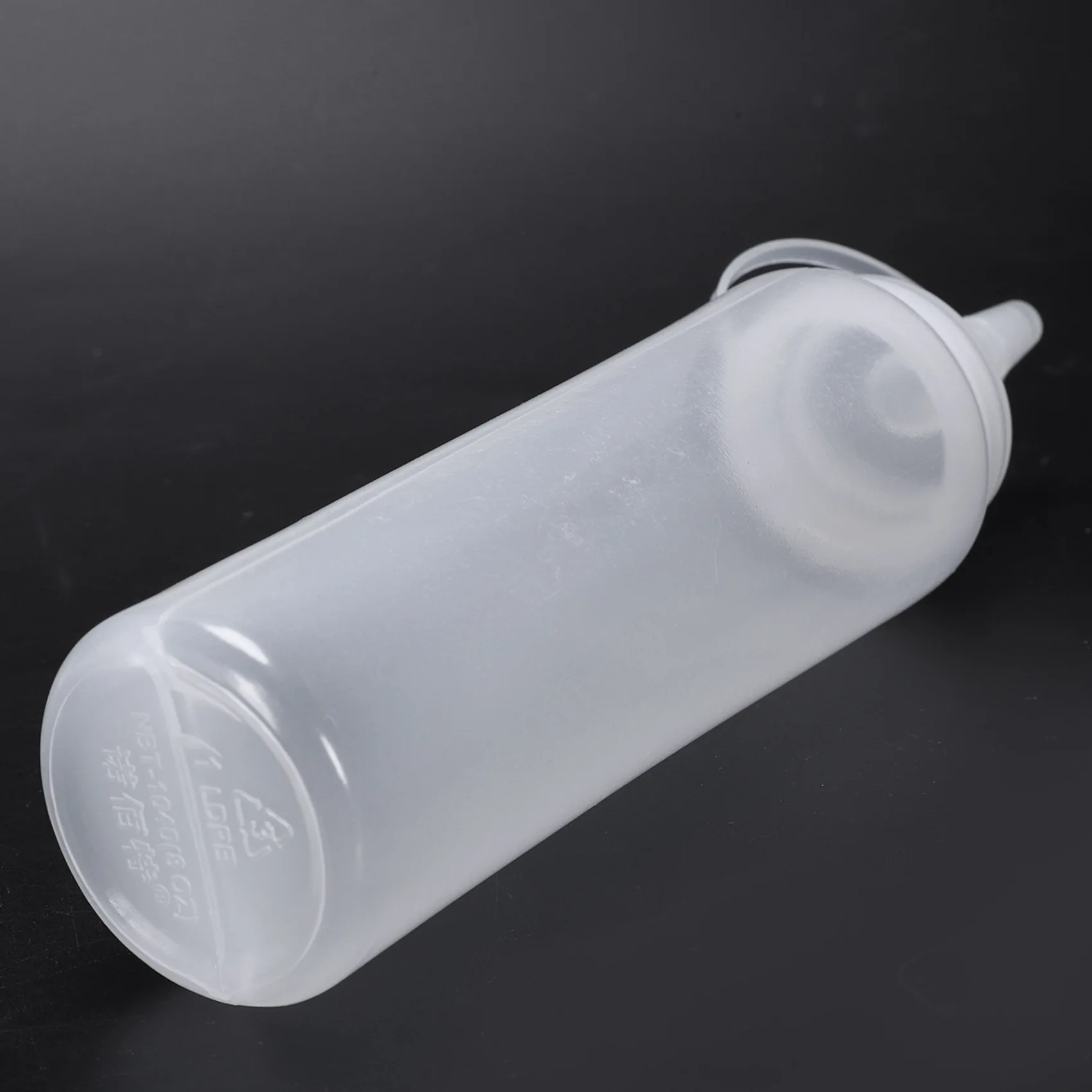 BHTS-12X Clear White Plastic Squeeze Sauce Ketchup Cruet Oil Bottles 8OZ