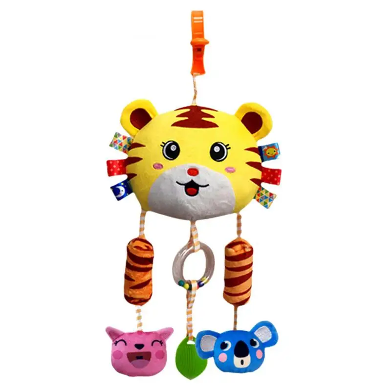 

Plush Stroller Toy Wind Chime Crinkle Squeaky Toy With Teether Early Development Stroller Mobile Toy For Strollers & Car Seats