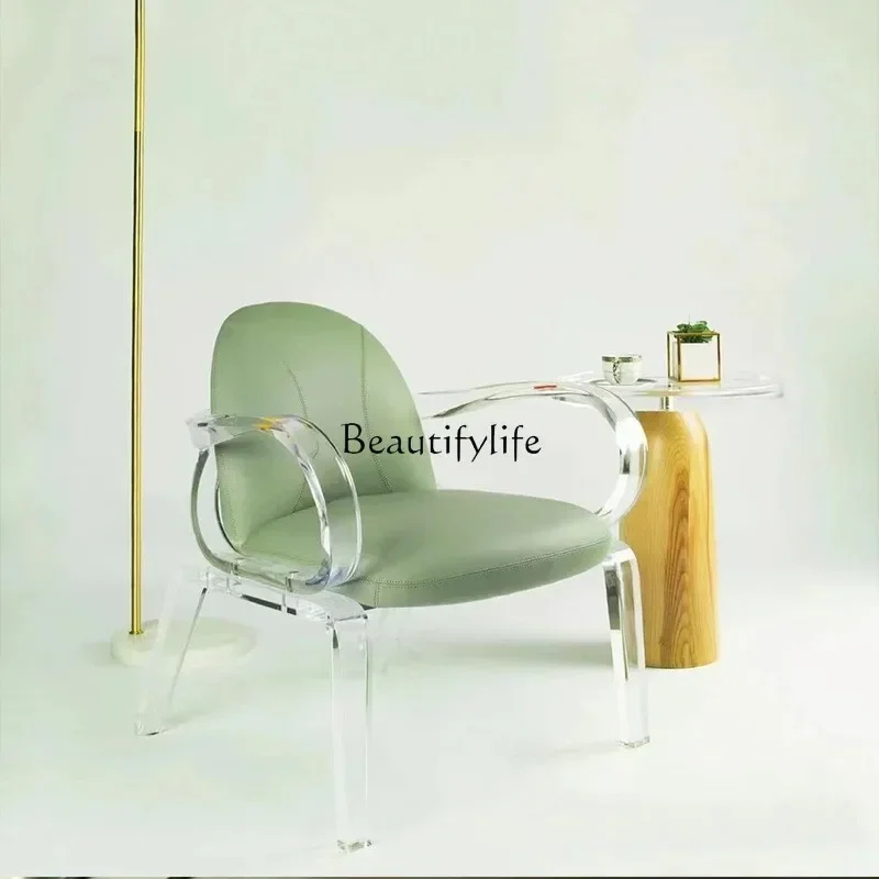 

35European-Style Armchair Light Luxury Bedroom High-End Office Acrylic Small Apartment Makeup Comb Chairs