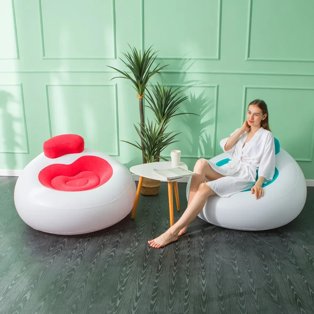 New Love Inflatable Sofa Flocking Single Person Home Decoration Balcony Leisure Foldable Storage with Pillow Lazy Lounge Chair
